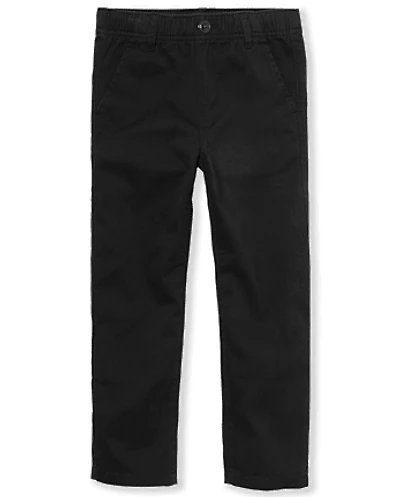 Boys Uniform Stretch Pull On Straight Chino Pants