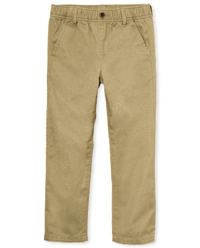 Boys Uniform Stretch Pull On Straight Chino Pants