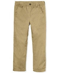Boys Uniform Stretch Pull On Straight Chino Pants