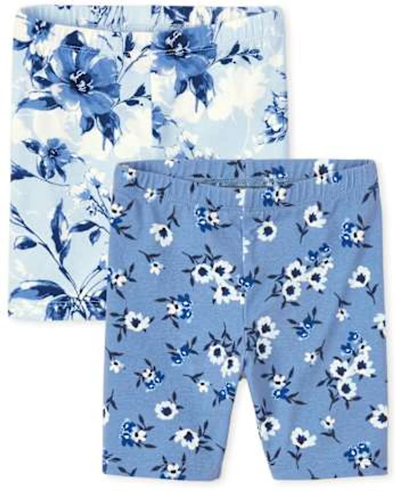 Toddler Girls Floral Bike Shorts 2-Pack