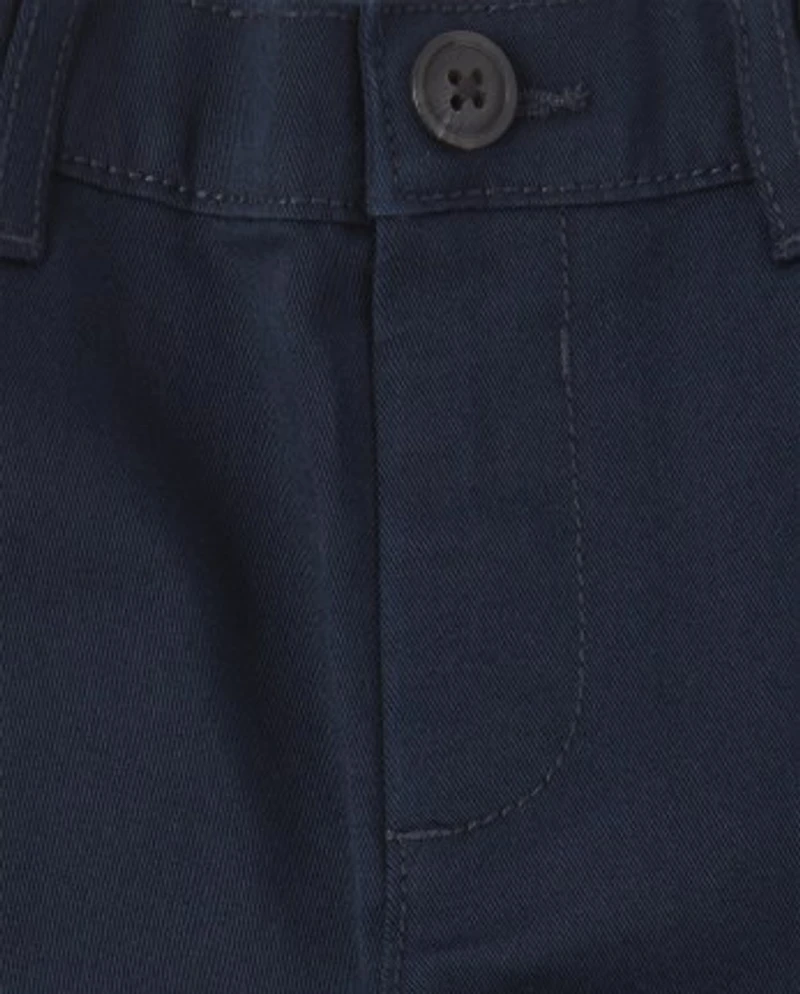 Baby And Toddler Boys Uniform Stretch Straight Chino Pants -Pack