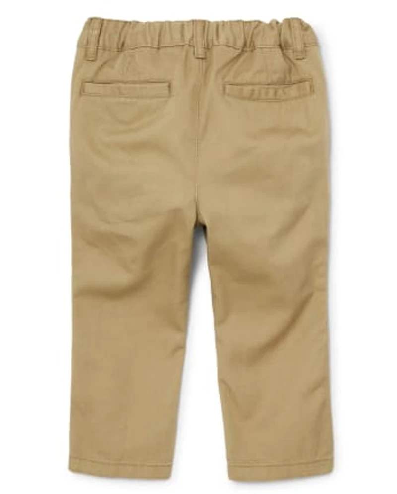 Baby And Toddler Boys Uniform Stretch Straight Chino Pants -Pack