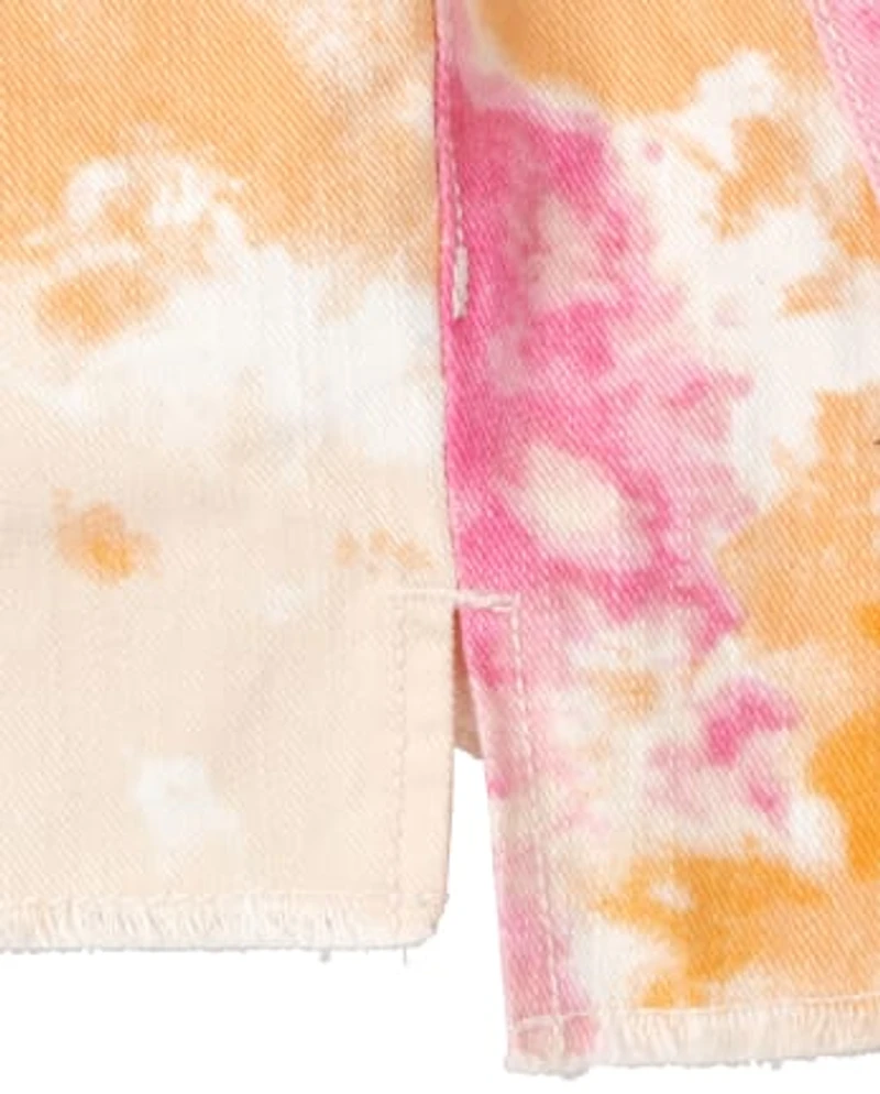 Girls Tie Dye Twill Shortie Shorts