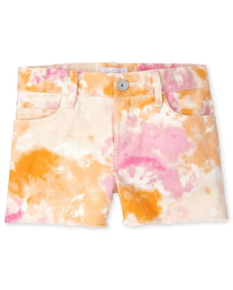 Girls Tie Dye Twill Shortie Shorts