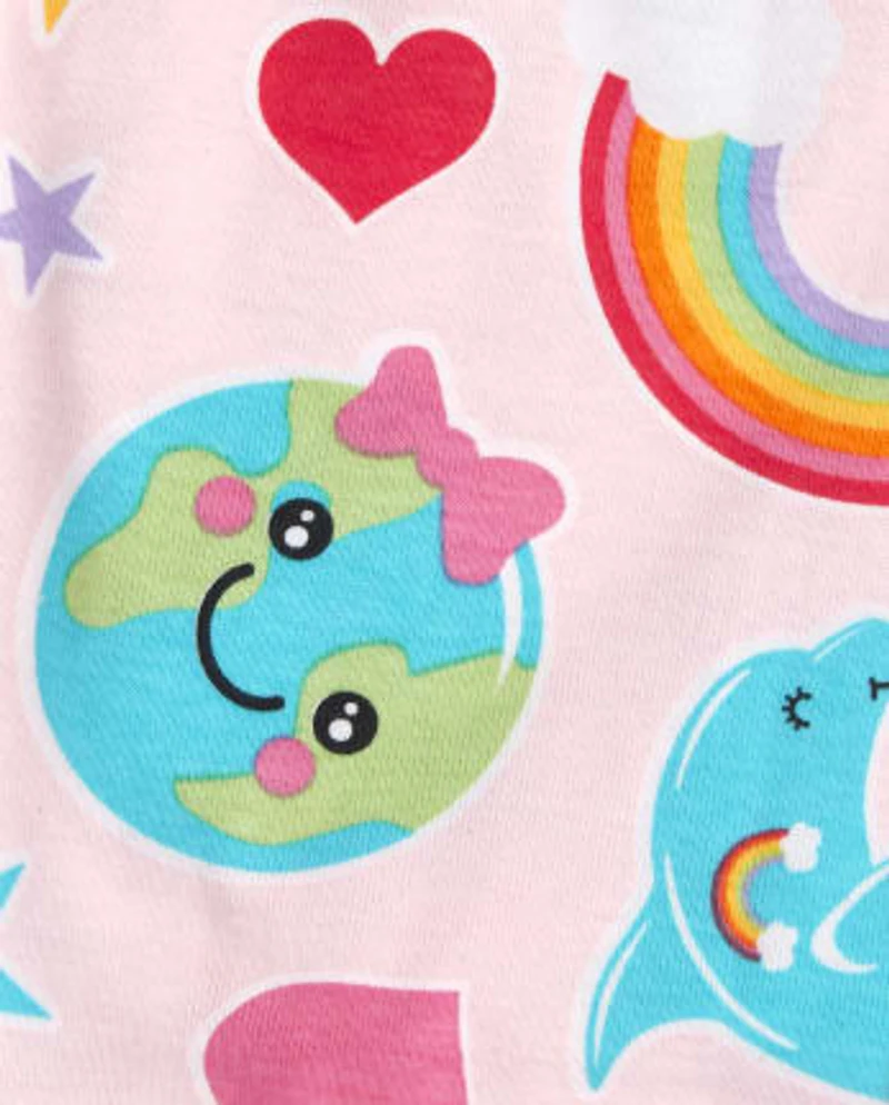 Baby And Toddler Girls Earth Snug Fit Cotton Pajamas 2-Pack