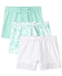 Baby Girls Floral Eyelet Shorts 3-Pack