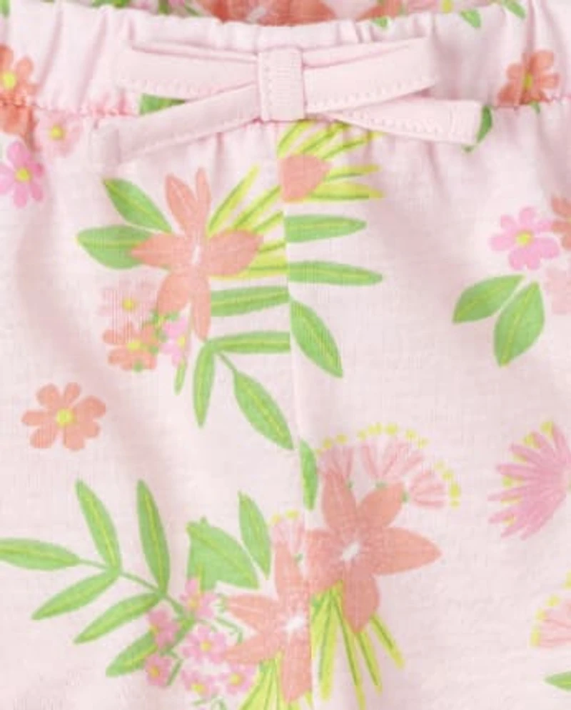 Baby Girls Tropical Ruffle Shorts 3-Pack