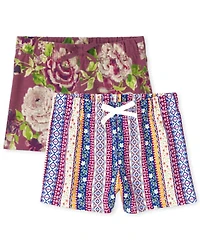 Lot de 2 shorts imprimés pour fille