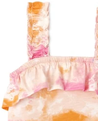 Girls Print Ruffle Tank Top 2-Pack