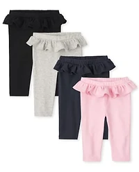 Baby Girls Ruffle Pants 4-Pack