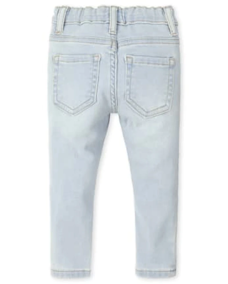 Baby And Toddler Girls Knit Denim Jeggings 3-Pack
