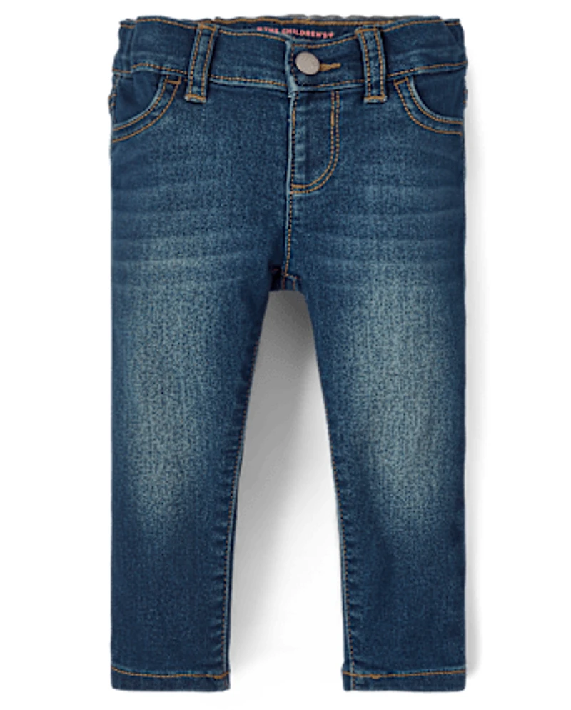 Baby And Toddler Girls Knit Denim Jeggings