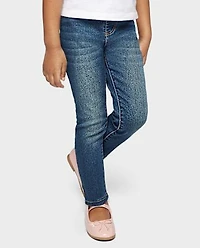 Baby And Toddler Girls Knit Denim Jeggings