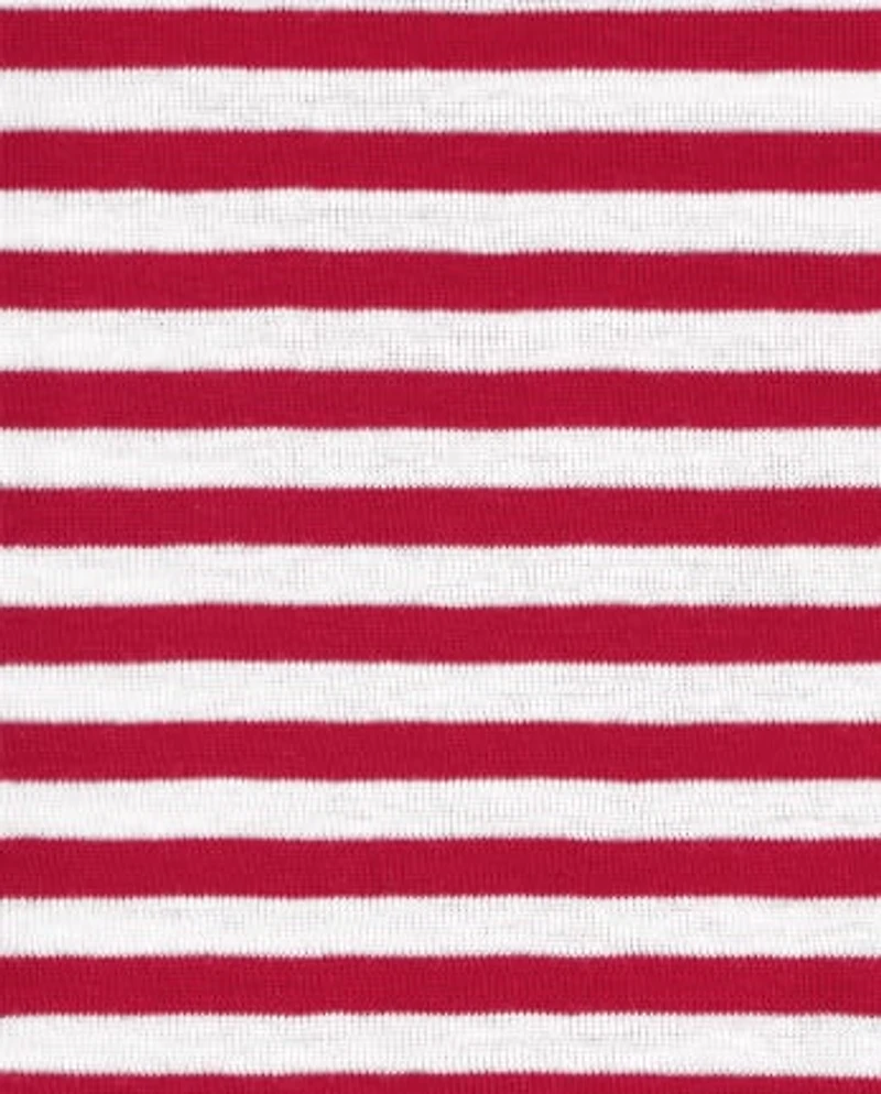 Baby And Toddler Santa Striped Snug Fit Cotton Pajamas