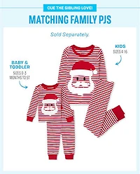 Baby And Toddler Santa Striped Snug Fit Cotton Pajamas