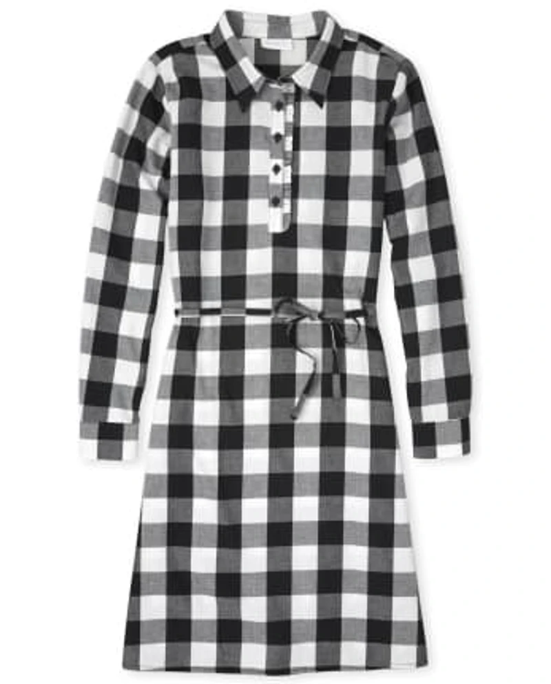 Womens Matching Family Buffalo Plaid Shirt Dress