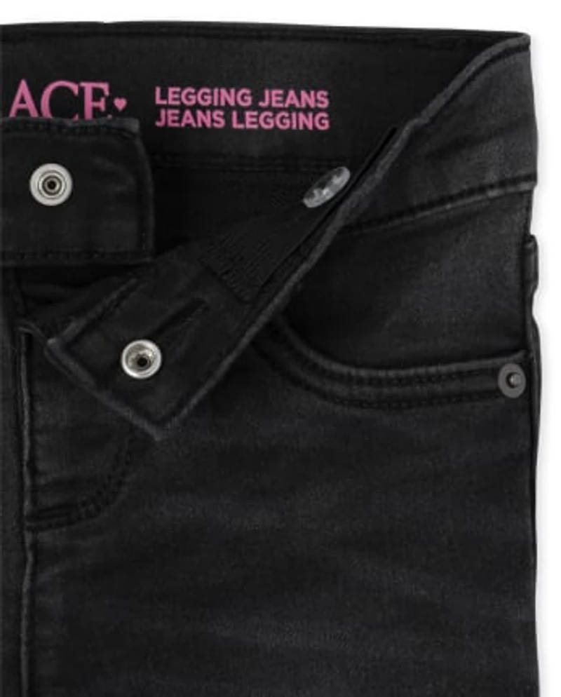 Girls Knit Denim Jeggings -Pack