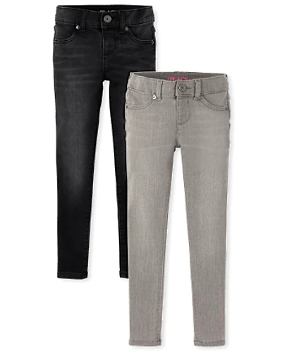 Girls Knit Denim Jeggings 2-Pack