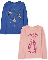 Girls Dance Graphic Tee 2-Pack