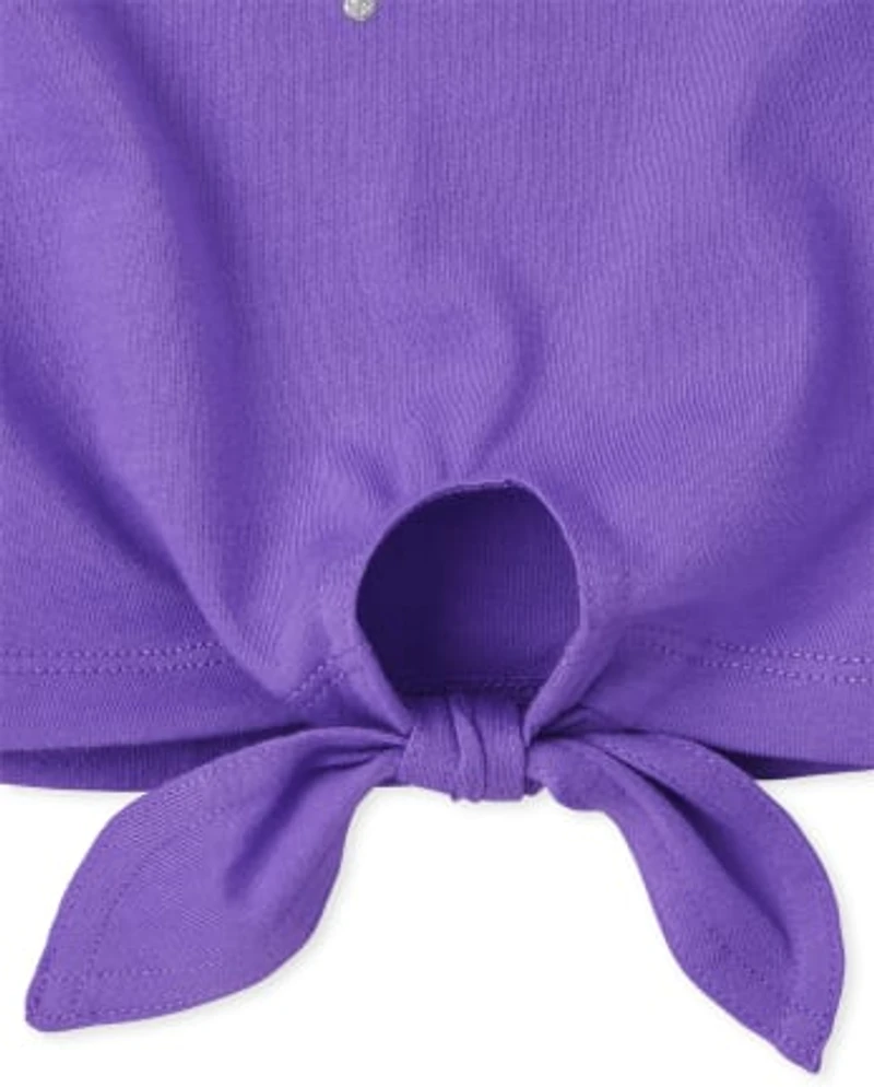 Haut noué sur le devant à sequins retournés pour fille