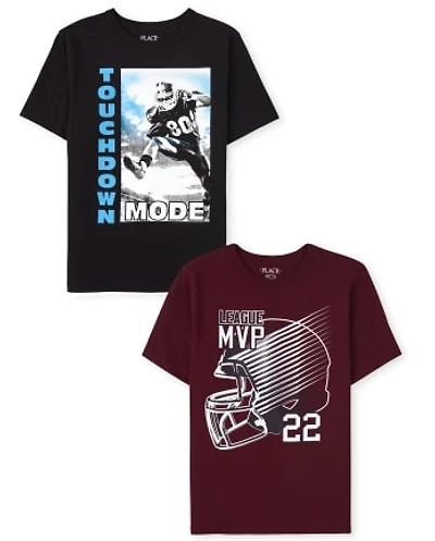 Boys Football Graphic Tee 2-Pack