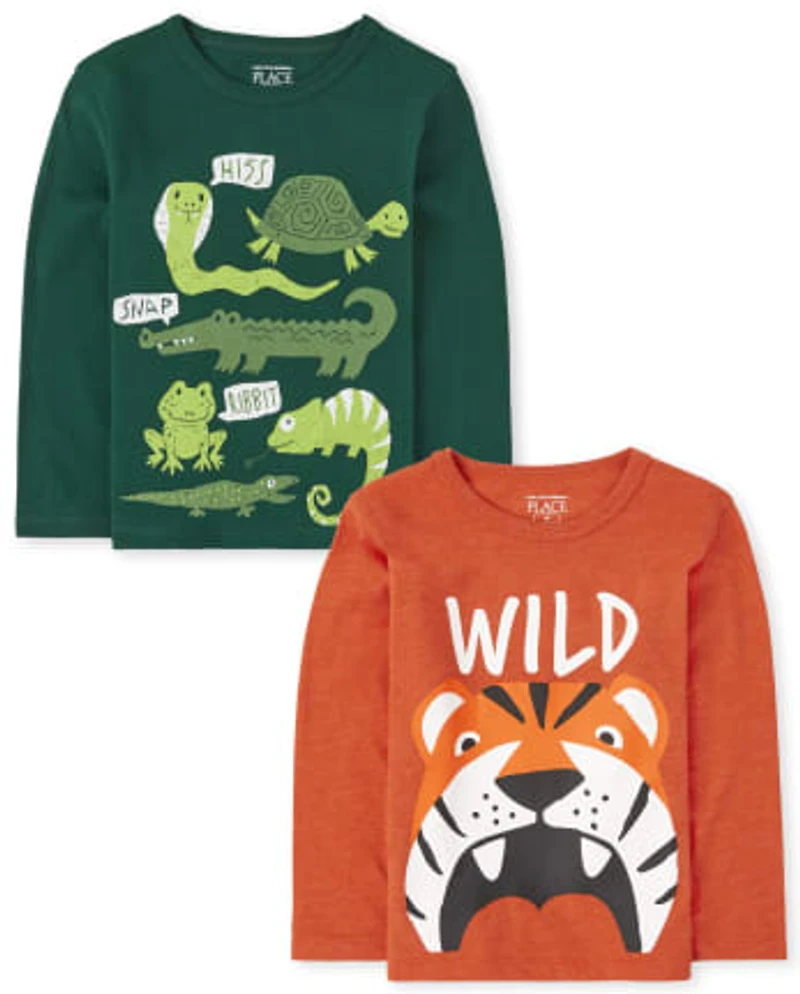 Toddler Boys Animals Graphic Tee 2-Pack