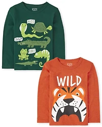 Toddler Boys Animals Graphic Tee 2-Pack