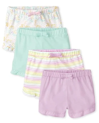 Baby Girls Ruffle Shorts 4-Pack