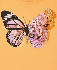 Girls Butterfly Floral Graphic Tee 3-Pack