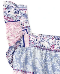 Baby And Toddler Girls Paisley Patchwork Ruffle Dress