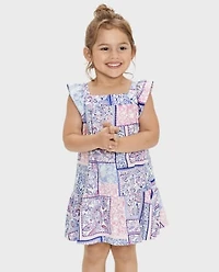 Baby And Toddler Girls Paisley Patchwork Ruffle Dress
