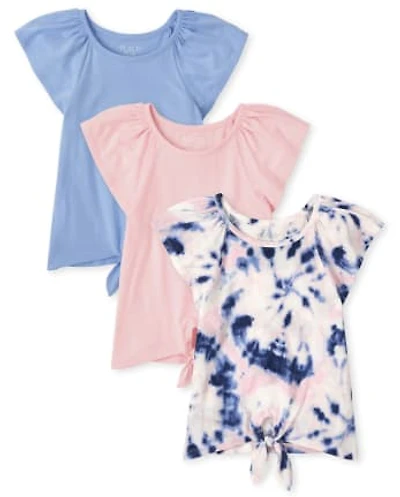 Girls Tie Dye Front Top 3-Pack