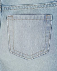 Girls Button Front Denim Shortie Shorts