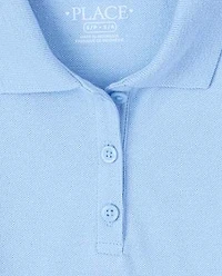 Girls Uniform Ruffle Soft Stretch Pique Polo -Pack