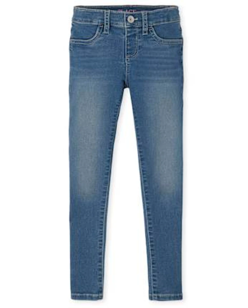 Girls Knit Denim Jeggings - Plus