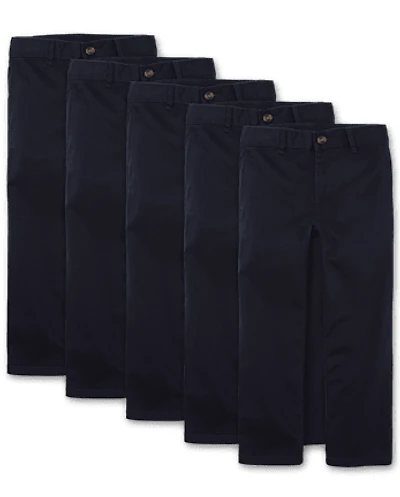 Boys Uniform Stretch Straight Chino Pants -Pack