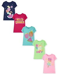 Girls Food Graphic Tee 5-Pack