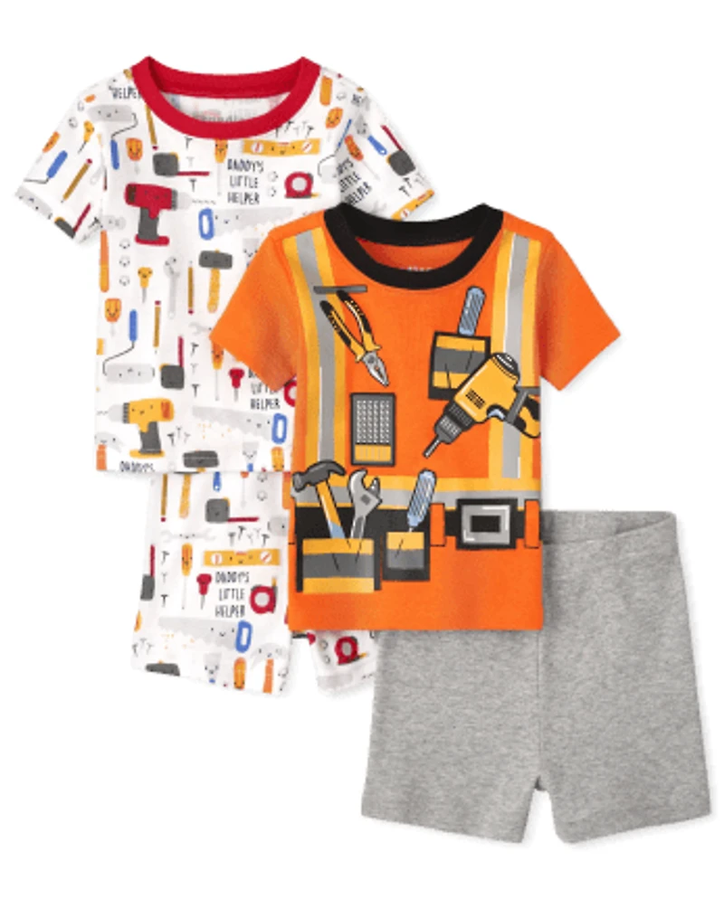 Baby And Toddler Construction Snug Fit Cotton Pajamas 2-Pack