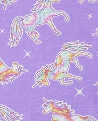 Baby And Toddler Girls Glow Unicorn Snug Fit Cotton Pajamas 2-Pack
