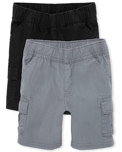Baby And Toddler Boys Ripstop Pull On Cargo Shorts 2-Pack