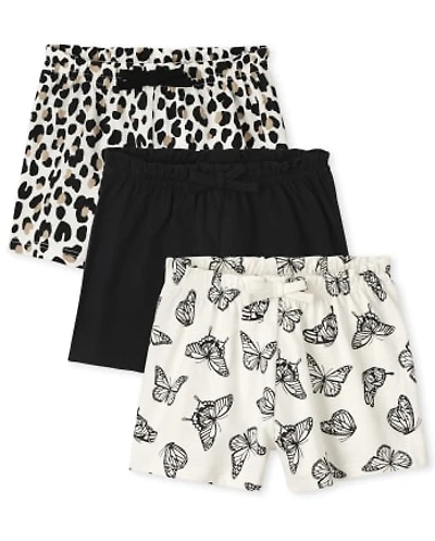 Lot de 3 shorts taille sac papier léopard bébé fille