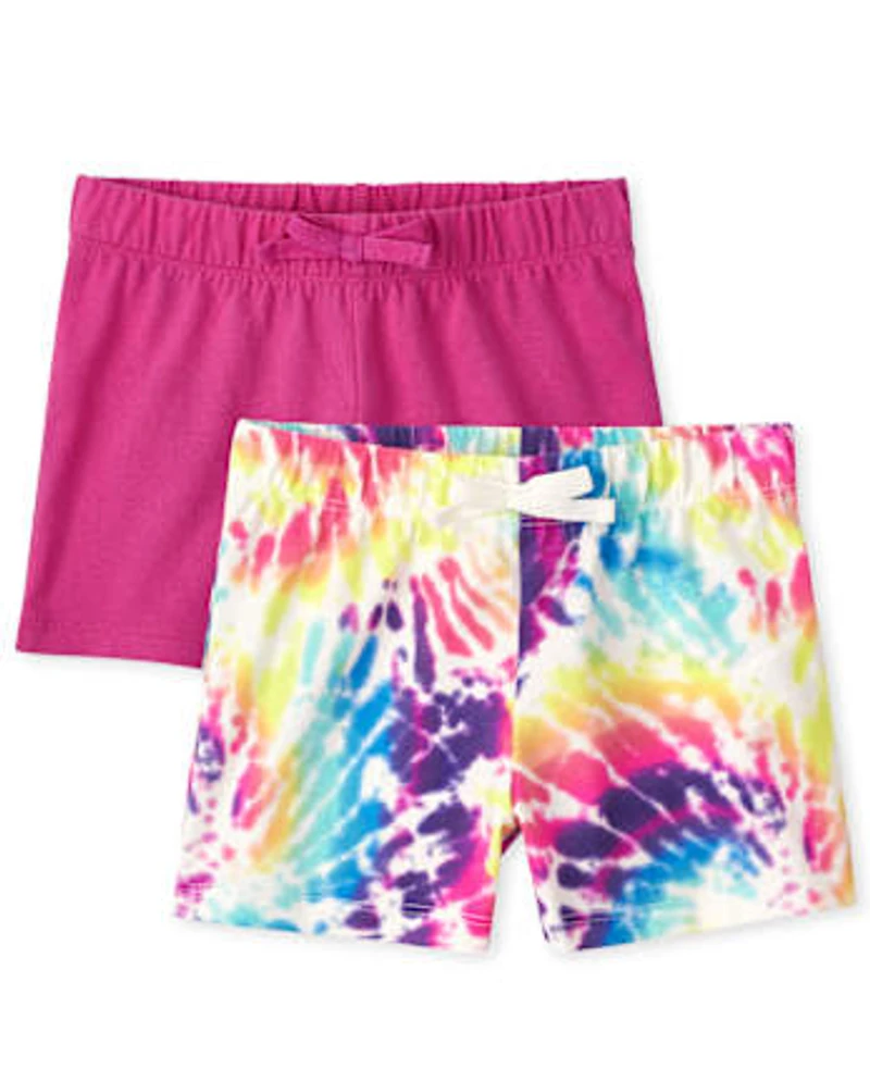 Girls Print Shorts 2-Pack