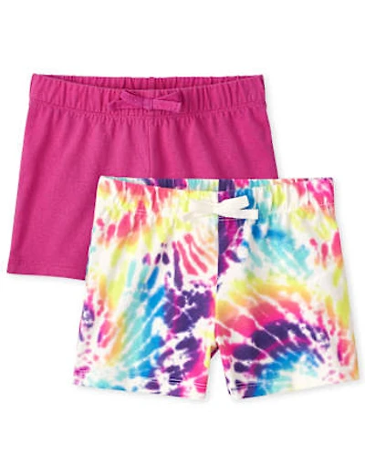 Girls Print Shorts 2-Pack
