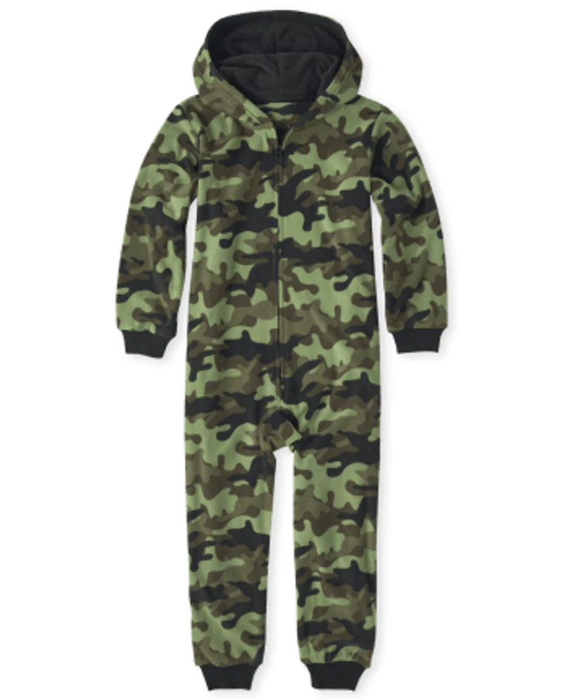 Pyjama une pièce en polaire camouflage pour garçon