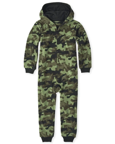 Pyjama une pièce en polaire camouflage pour garçon