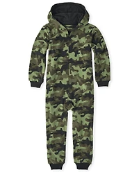 Pyjama une pièce en polaire camouflage pour garçon