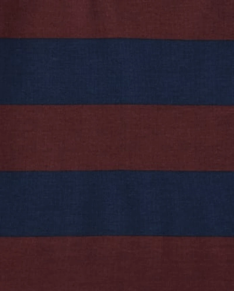 Boys Striped Henley Snug Fit Cotton Pajamas