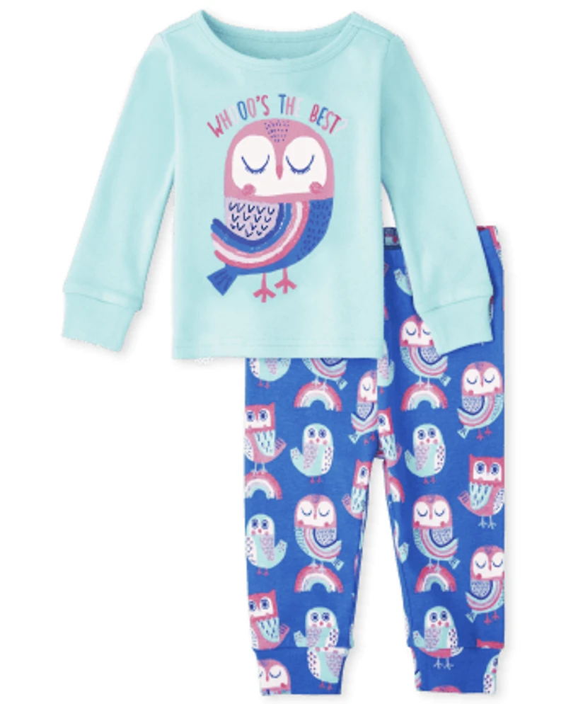 Baby And Toddler Girls Owl Snug Fit Cotton Pajamas