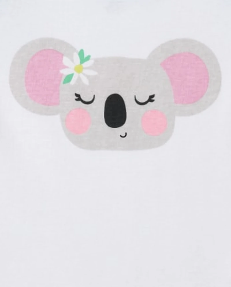 Baby And Toddler Girls Unicorn Koala Snug Fit Cotton Pajamas 2-Pack
