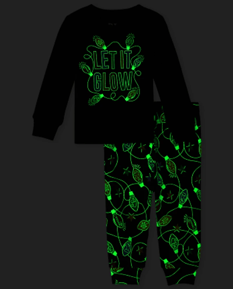 Baby And Toddler Matching Family Let it Glow Snug Fit Cotton Pajamas